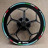  HIMNIL Motorrad-Rad Reflektierender Aufkleber Für Ducati Corse Tricolor Flag Aufkleber Felge V4 797 748 1098 S 821 696 Monster 1100 Felgenaufkleber (Color : 19)