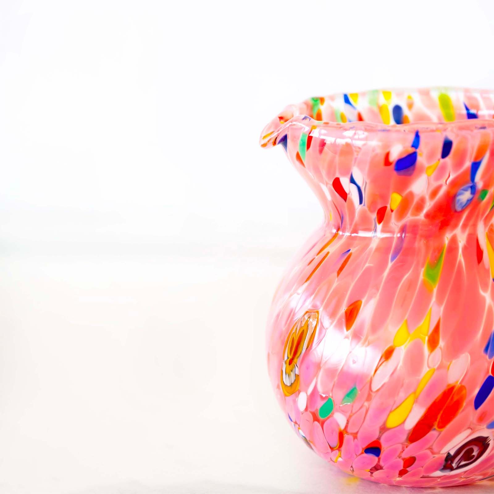 MurArt Brocca in Vetro di Murano 1000 ml Collezione MAREA Alta 15cm Lavorato a Mano Made in Italy