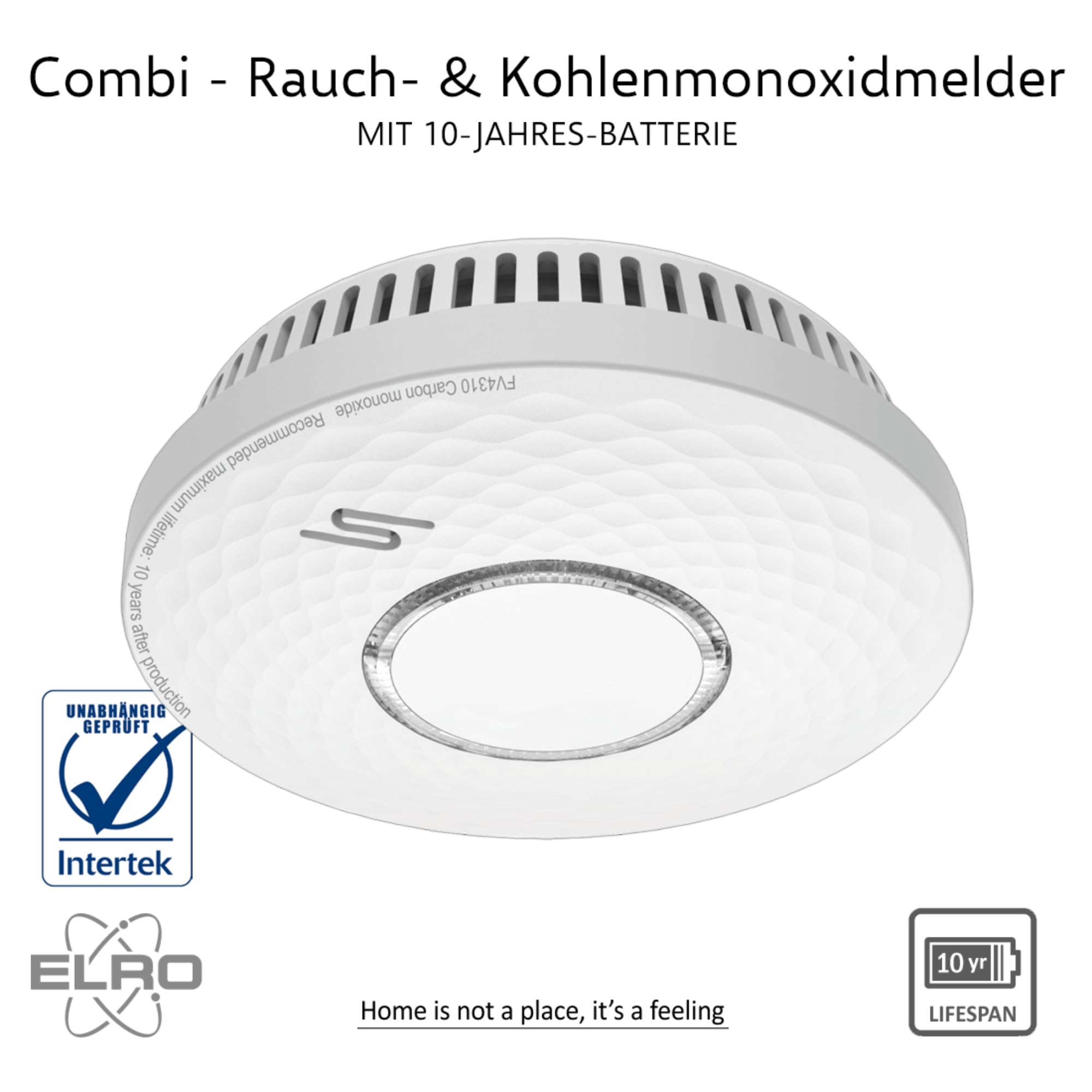 ELRO FV4310 Kombi-Melder - Rauch- und Kohlenmonoxidmelder mit 10 Jahren Batterielaufzeit