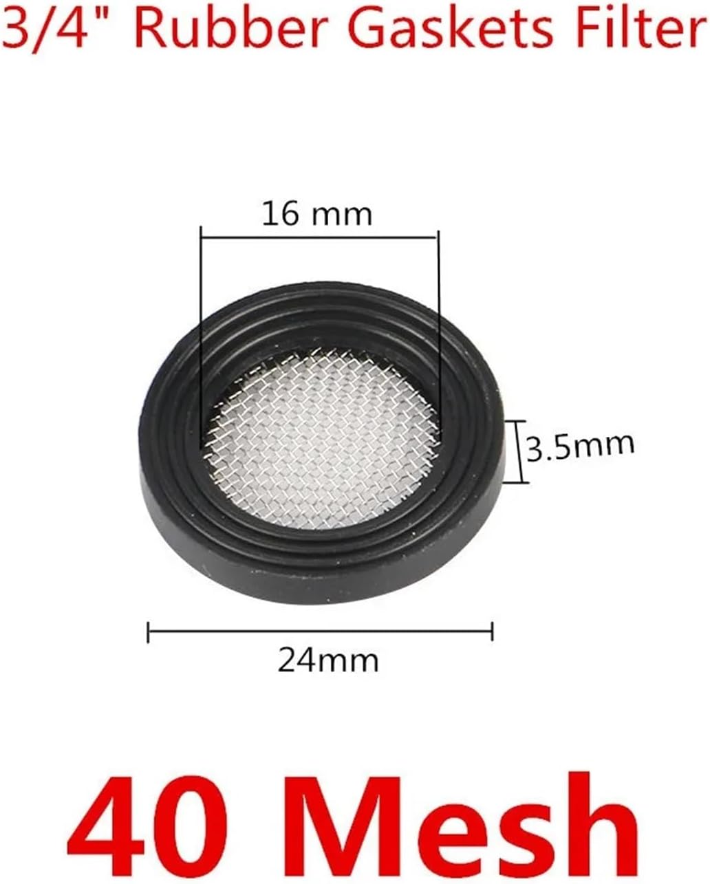 Rubber Washers 10 Pcs/lot Seal O-Ring Hose Gasket Flat Rubber Washer with Filter Net for Faucet Grommet 1/2“ 3/4" Rubber Gaskets 40 Mesh(1I2 inch)(3I4 inch)