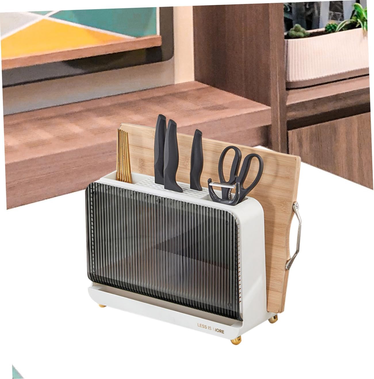 Cabilock Kitchen Cabinet Cutter Holder Draining Chopping Board Organizer for Utensils Stylish Tableware Storage Convenient Chopstick Holder for Clean Countertops