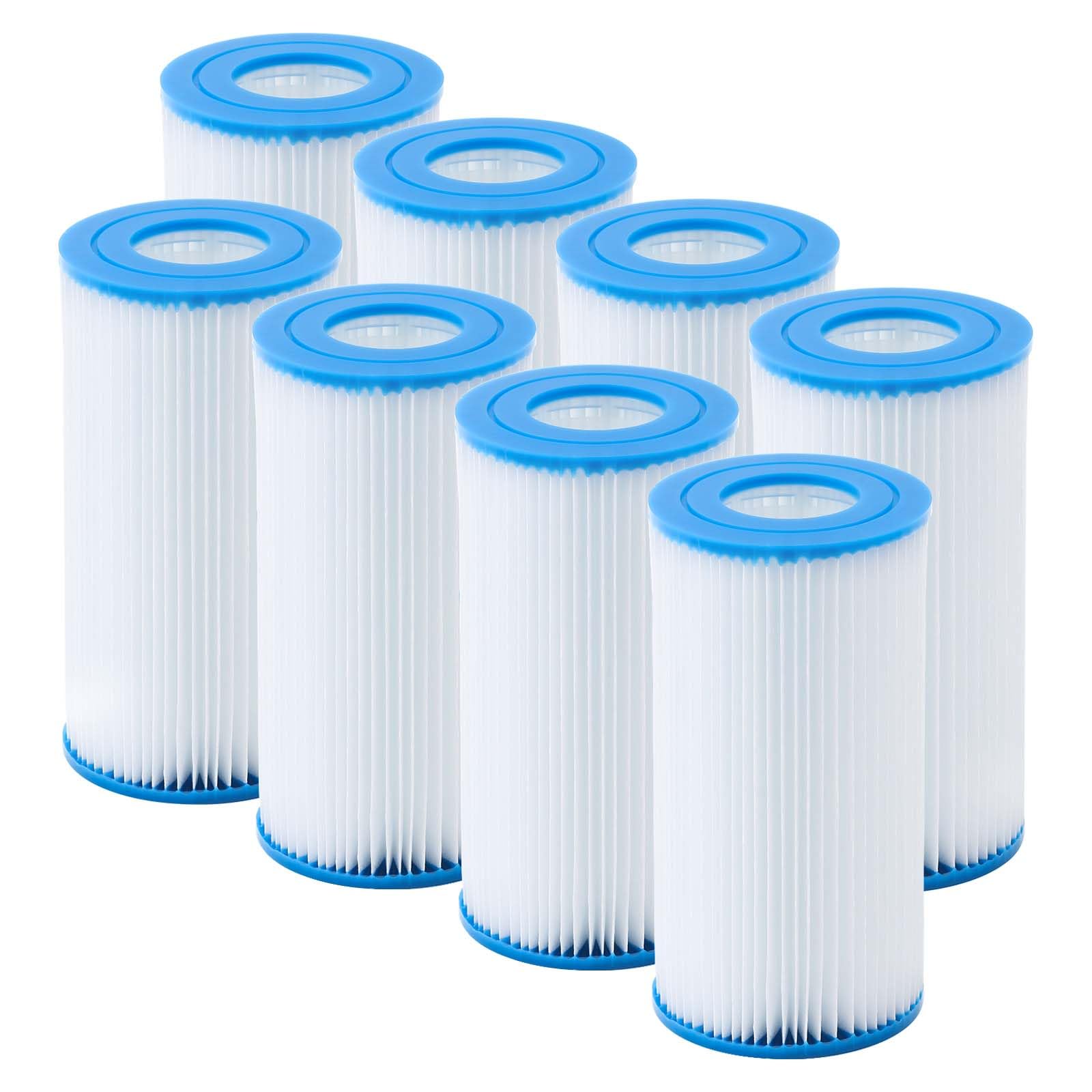 Lot de 8 cartouches filtrantes de rechange pour piscine Best-Way Taille III -580123 - Filtre de rechange pour piscines gonflables, sous-marins chauds et spa