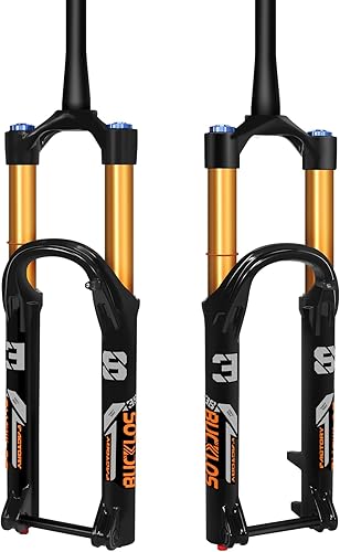 BUCKLOS 2627.529 pulgadas MTB Air Suspensión Horquilla Viaje 4.724 in, 1-18 "Tubo rectocónico QR 0.354 in Bloqueo Manual XC AM Ultraligero Bicicleta
