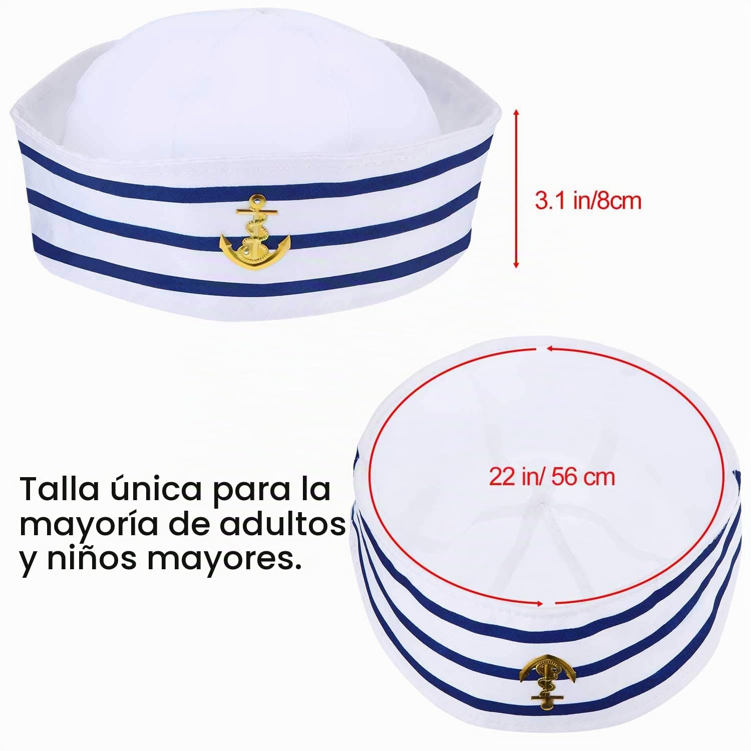 Syhood 12 Piezas Sombreros de Vela de Azul con Blanca Sombrero Marinero Azul Marino para Accesorios de Disfraz, Fiesta de Disfraces (Estilo Delicado)