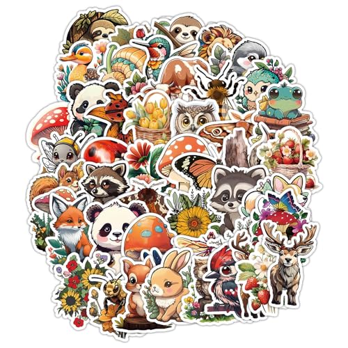 50枚 カワイイ アニマル シリーズ キッズ ポップ カートゥーン ステッカーセット おしゃれ 人気 防水 スーツケース ギター 車 バイク 自転車 水筒 ヘルメット パソコン スマホ ノート デカール スノボ スケートボード 荷物 スマホケース 用