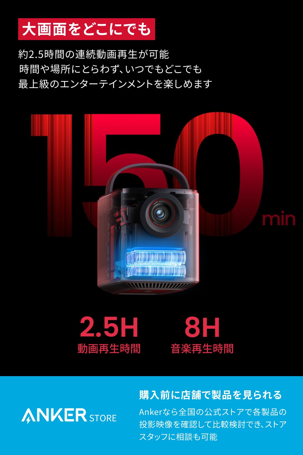 Amazon.co.jp: Anker Nebula Mars 3 Air 【Google TV搭載 高輝度な