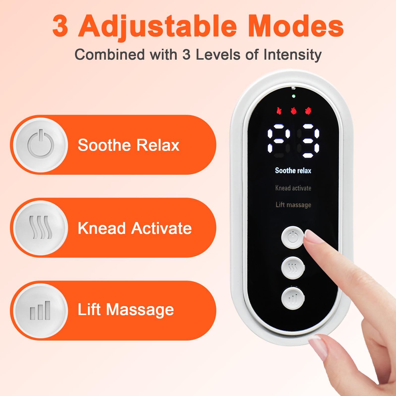Kabelloses Beinmassagegerät Elektrisch Massagegerät Beine mit 3 Modi/Intensitäten/Heizung, Pressotherapie Beinmassagegeräte Kompressions Beinmassagegerät für Muskeln Durchblutung