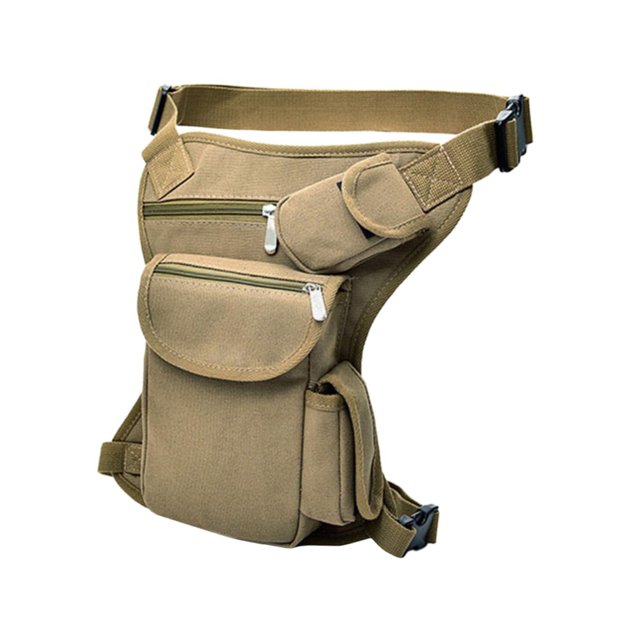 BESTonZON Leichte Canvas Beintasche mit Verstellbarem Oberschenkelgurt Multifunktionale Motorrad Beintasche zum Campen und Radfahren für Damen und Herren