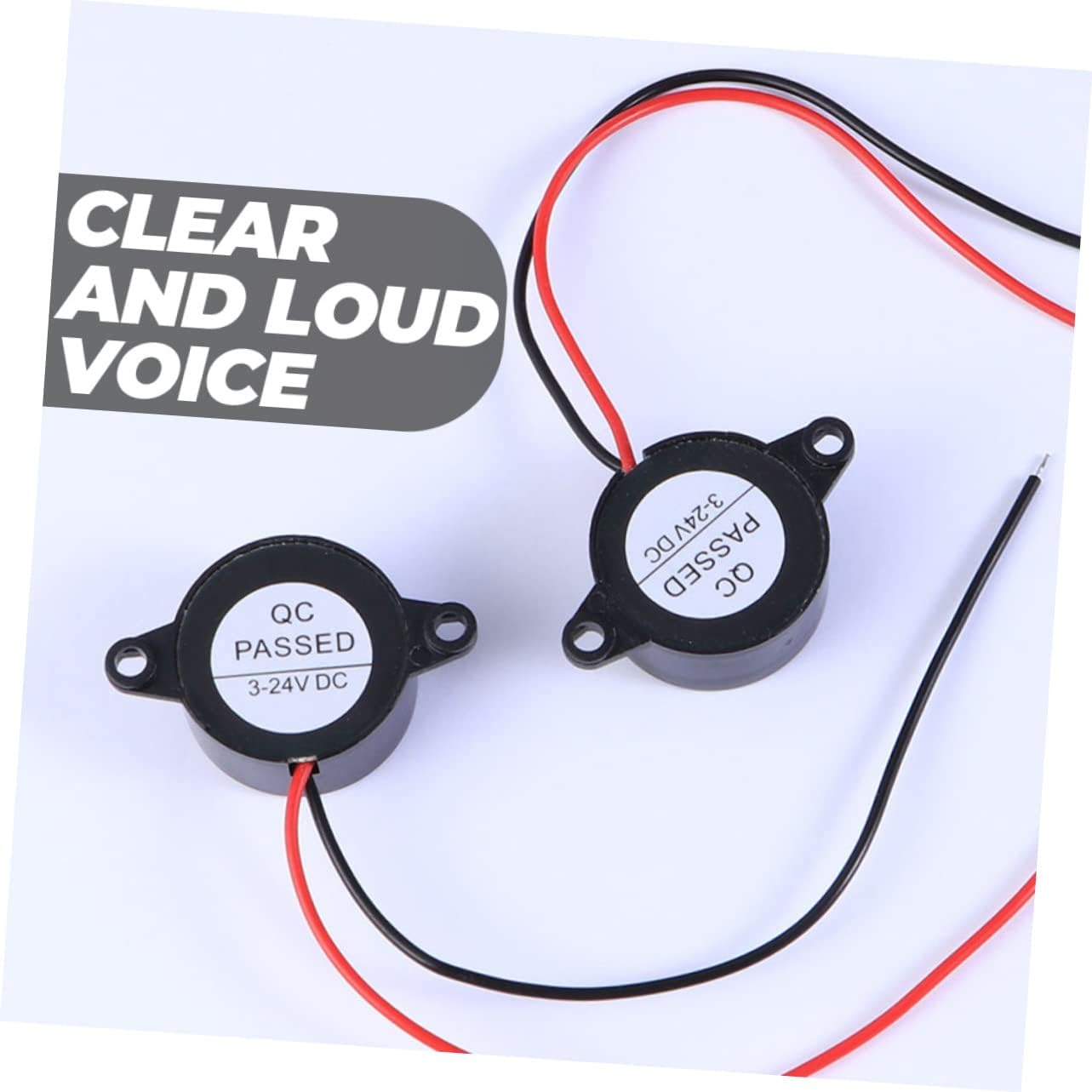 Low Voltage High Decibel Electric Buzzer 2-Wire Leads Piezo Buzzer for Circuit Protection Fit for Electronics