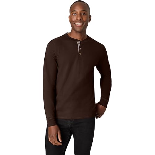 Hanes Mens T-Shirts, Men's Beefyt Henley Shirts, Men's Cotton Long Sleeve Shirts