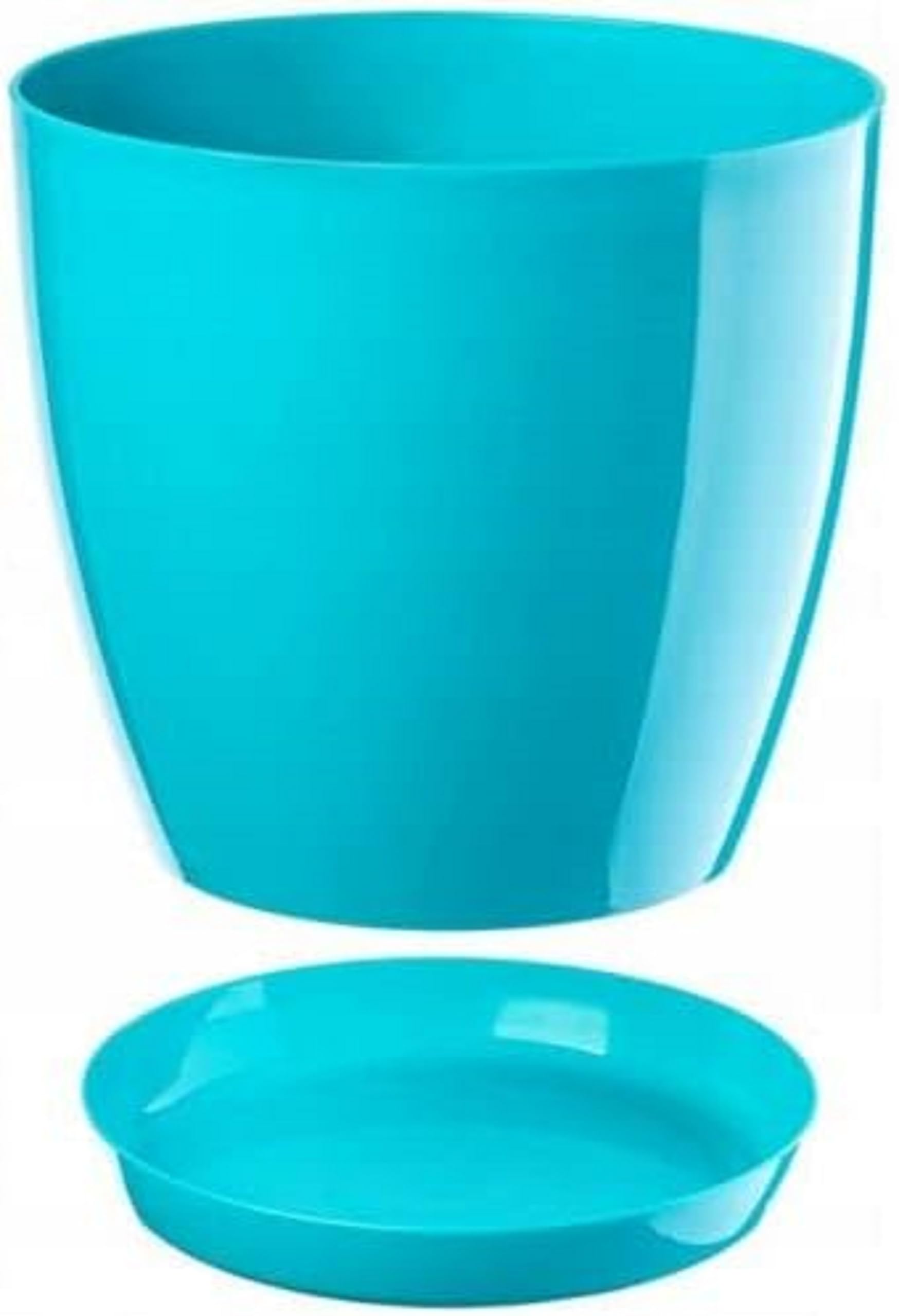 B2C Plant Pot Flower 20 Colours 9 sizes Gloss Plastic Plant Pots Planter Saucer Tray Deco (28 cm/ 11 inch, Purple) — view 12