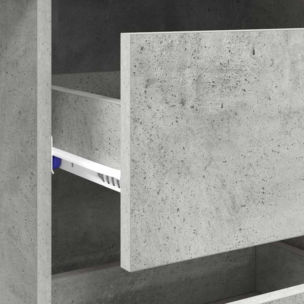 Schreibtisch Beton Grau 90 x 37,5 x 75 cm Holzwerkstoff Moderner Computertisch mit Stauraum für Home Office Büroarbeit Schreibtischzubehör