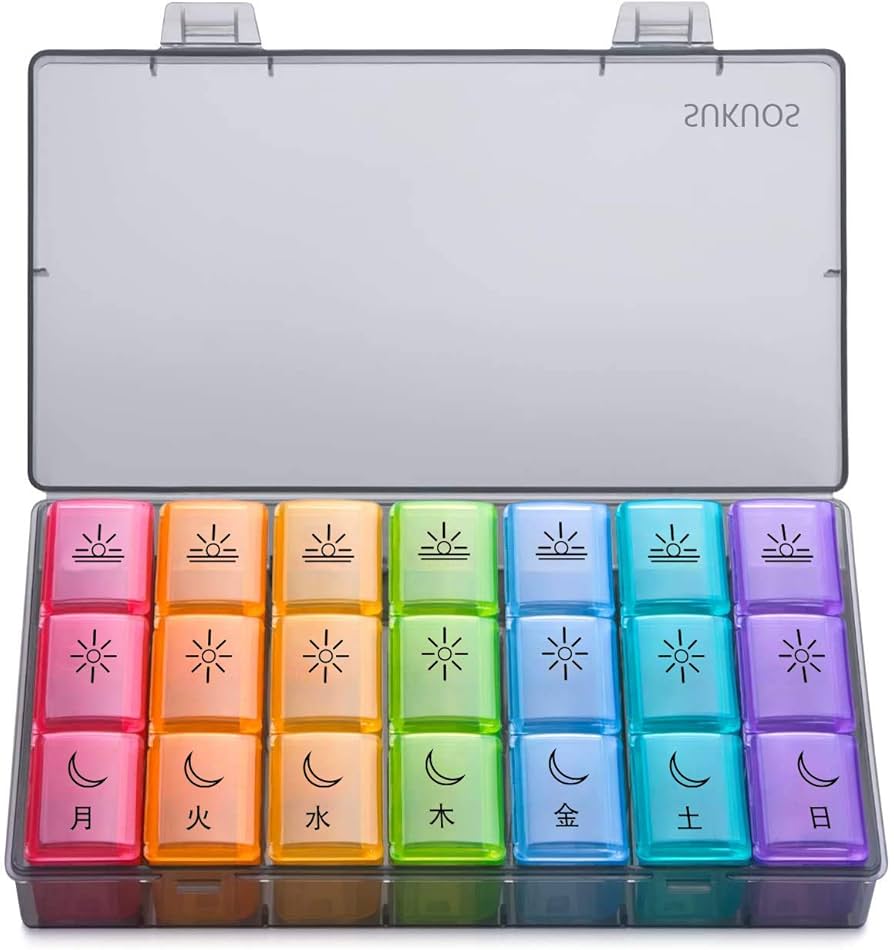 Amazon.co.jp: Sukuos ピルケース 薬ケース 1週間 1日3回