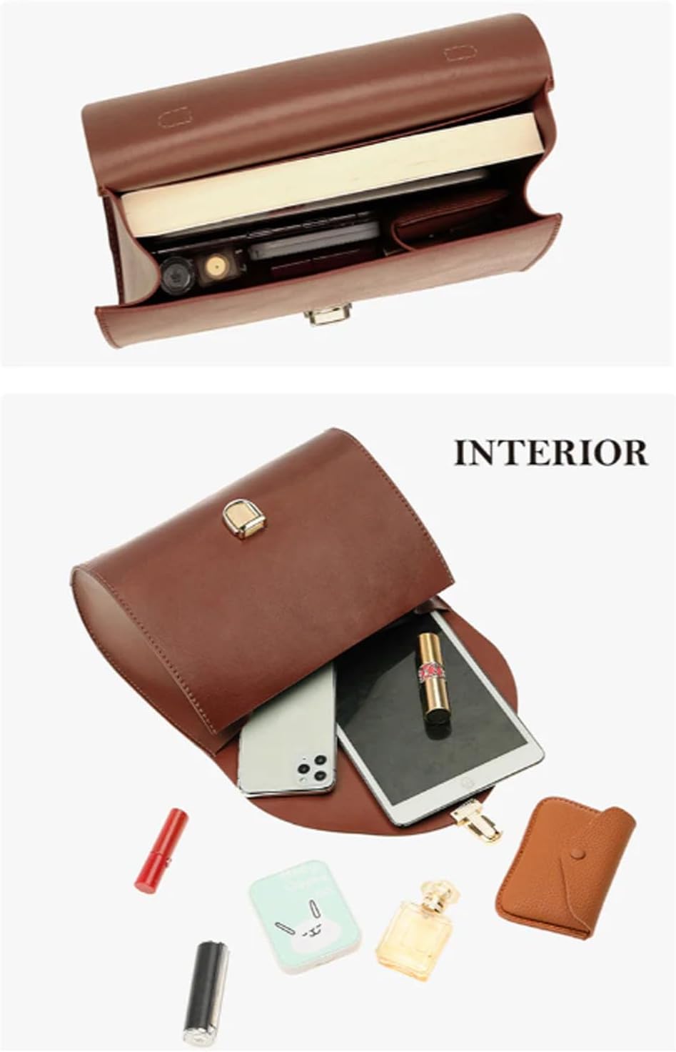 POPSEWING Leather Vintage Top Handle Crossbody Bag DIY Kit, DIY Leather Bag Kit, Shoulder Bags with Sewing Kits, Handmade Bags Kits for Mom Girlfriend Birthday Gift