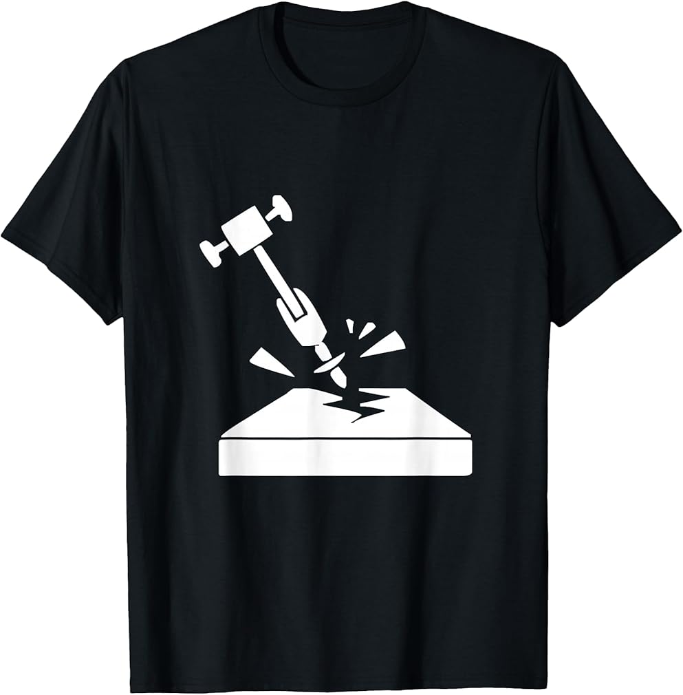 Jackhammer On Concrete Construction Worker T-Shirt