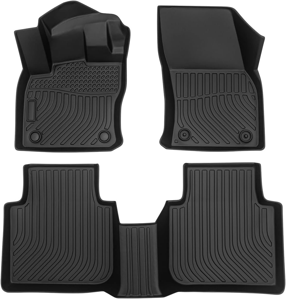Cartist Floor Mats Custom Fit for Volkswagen VW Tiguan 2018-2023 2024 Accessories All Weather Floor Liner Front & 2nd Row Car Carpet Protection TPE Odorless