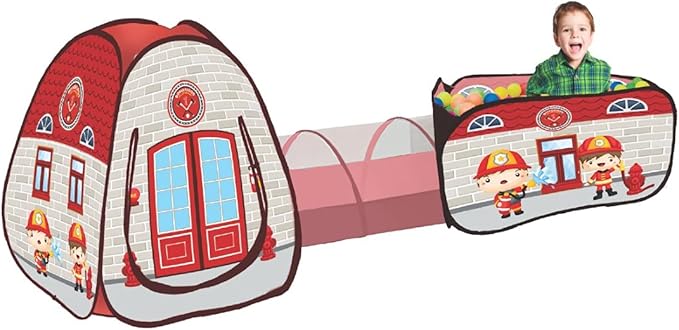 Barraca 3 em 1 Infantil Bombeiros sem Bolinhas, Fabrincando Ideias, Multicor