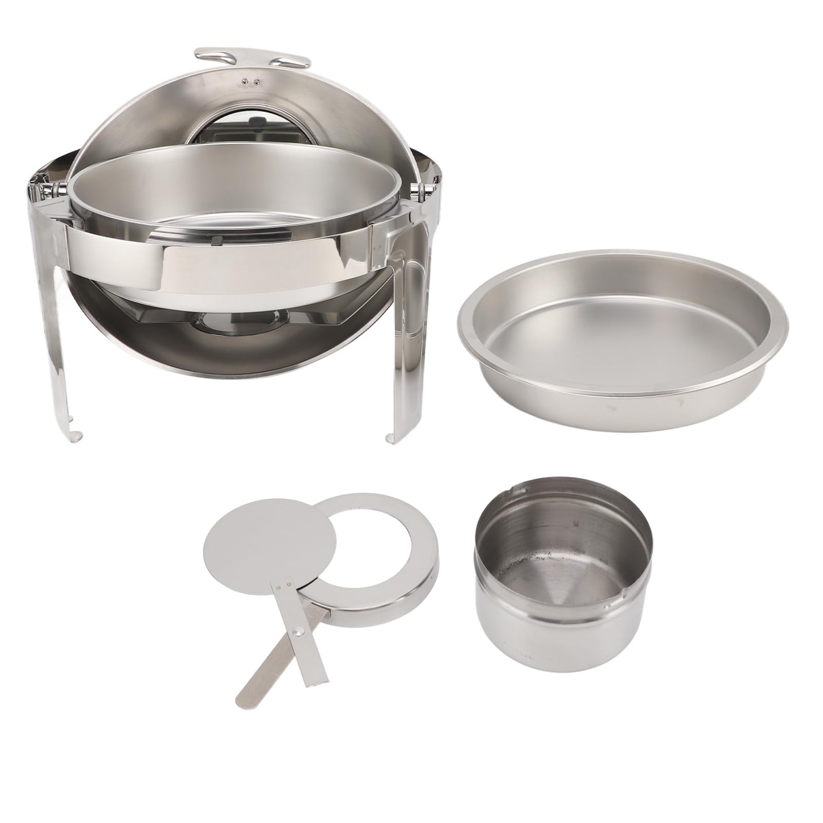 Chafing Dish - Set da buffet, in acciaio inox, 6 l, scaldavivande per catering, eventi, feste, matrimoni (1 padella grande)