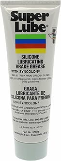 97008 Silicone Lubricating Brake Grease with PTFE, 8 oz Tube, Translucent White