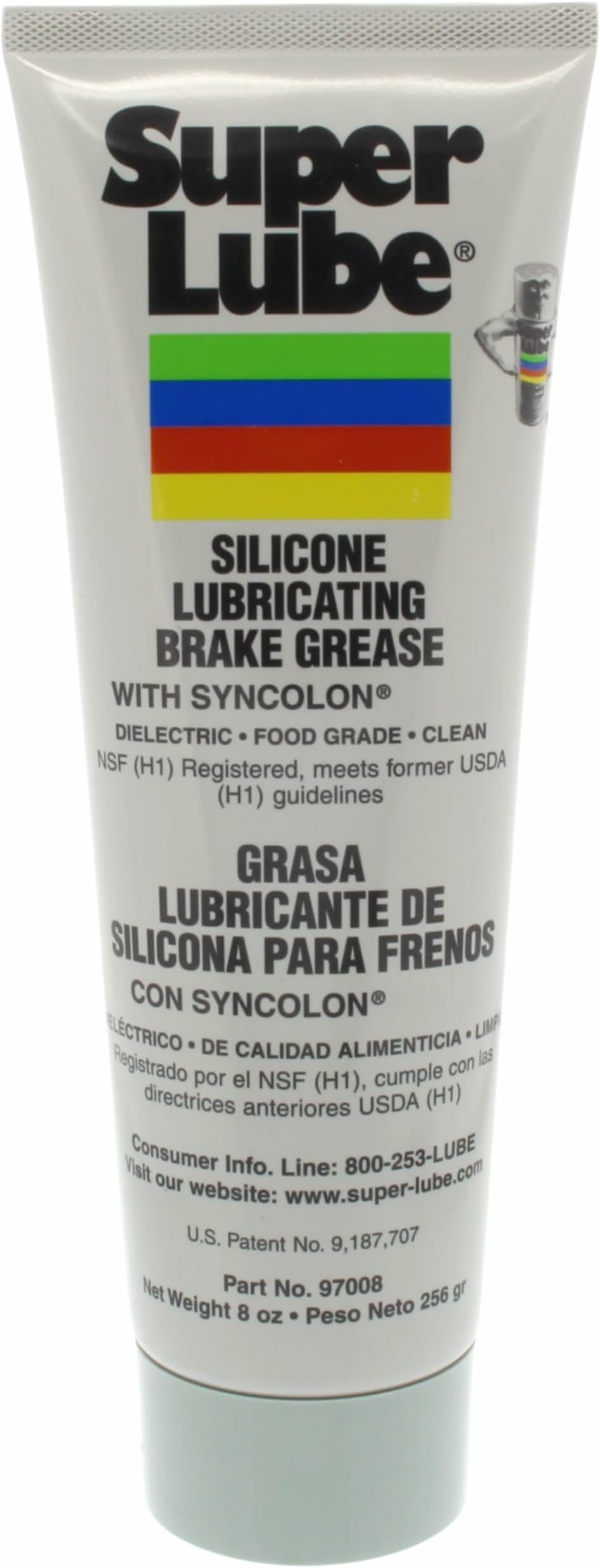 Super Lube 97008 Silicone Lubricating Brake Grease with PTFE, 8 oz Tube, Translucent White