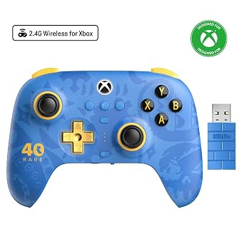 8Bitdo Ultimate 3-mode Wireless Controller for Xbox Series X|S, Xbox One, Window PC, Android, iOS, Hall Effect Sticks/Triggers, Pro Back Buttons, Charging Dock - Rare 40th Anniv. Ed.