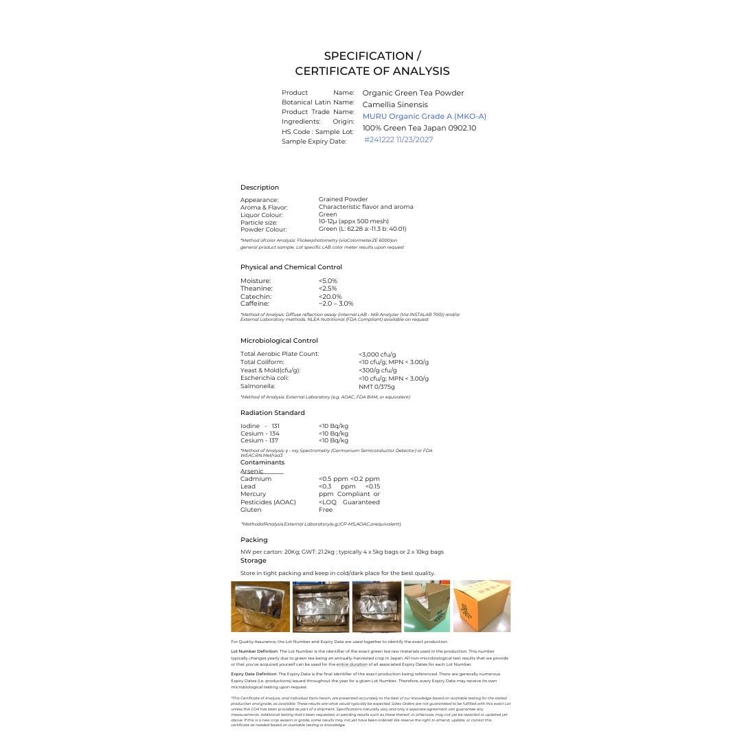 MURU Matcha Organic Ceremonial Grade Japanese Matcha Single Origin First Harvest Uji Blend 30g Tin 100 Green Tea — view 5