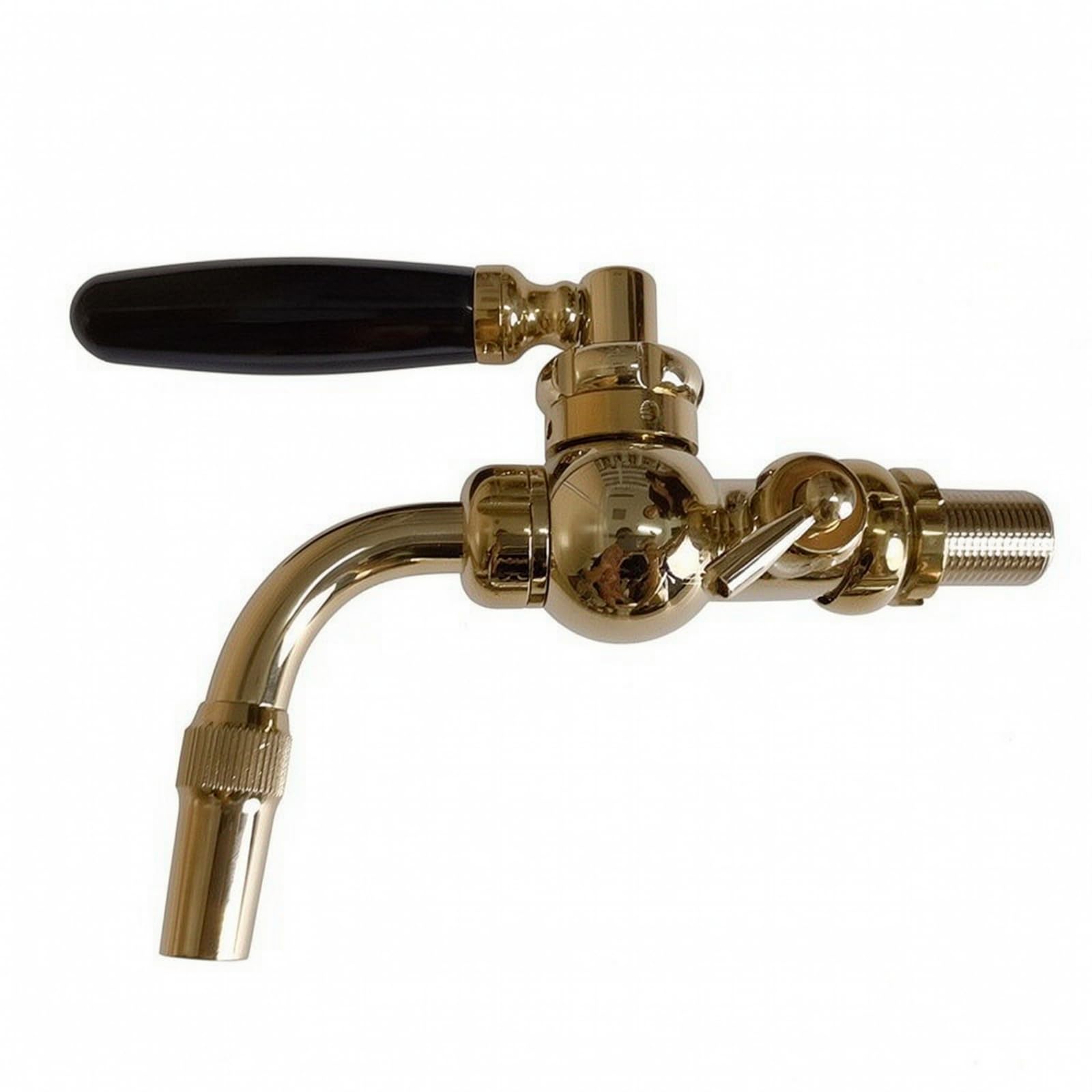 Grifo Dispensador Cerveza Acero Inoxidable Ergonómico Grifo Cervecera con Salida Curva Curva Plateado Llave Barril Acero Inoxidable, Oro, Mango Plástico