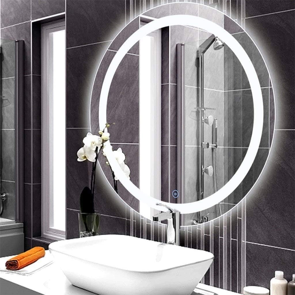 Mirrors Wall Smart LED Bathroom Simple Nordic Explosion-Proof Wash Round(60cm)