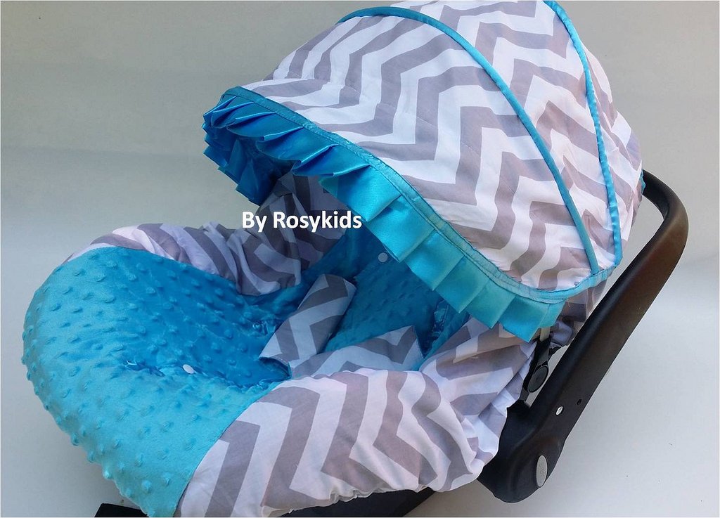 Rosy Kids Infant Carseat Canopy Cover 3 Pc Whole Caboodle Baby Car Seat Cover Kit Cotton C031300