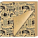 Outus 200 Pieces Butcher Paper Sheets 12 x 12 Inch Unbleached Uncoated Unwaxed Square No Wax Disposable Precut Butcher Paper for Smoking Meats Deli BBQ Food Grilling Wrapping