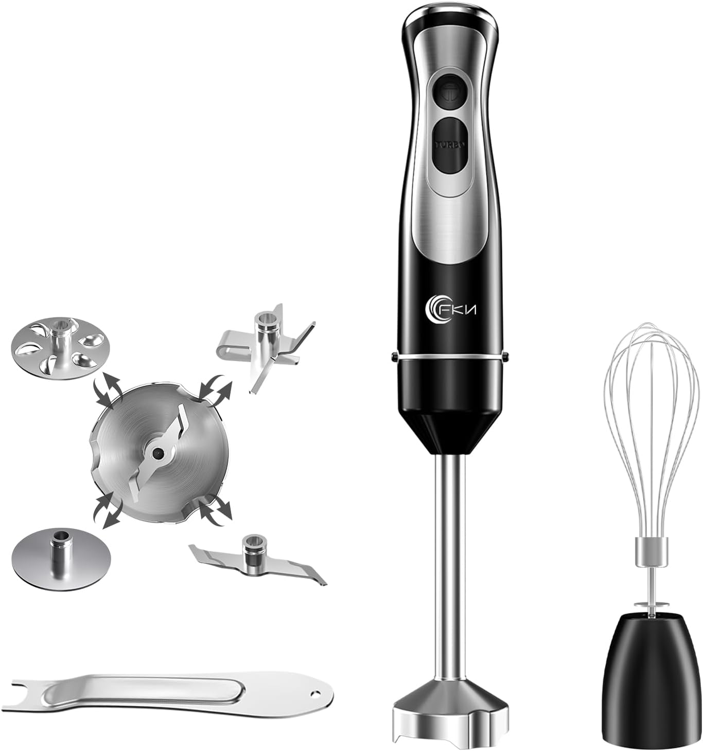 FKN Immersion Blender Handheld with 4 Interchangeable