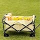 QWORK® Faltbarer Bollerwagen zum Campen, Strandwagen Transportwagen mit Verstellbarem Griff und Seitentasche, Belastung bis 80KG