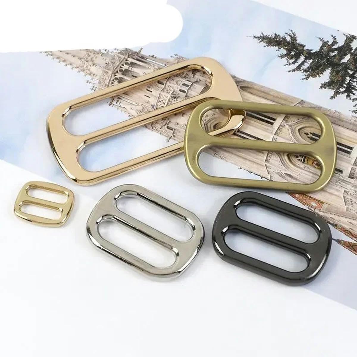 Gürtelklammern, 10 Stück 12–50 mm Taschenschnallen for Gürtel, Rucksack, Metallschieber, Tri-Glide-Einsteller, Schnalle, Gurtband, Verschluss, DIY-Nähzubehör(Gunblack,38mm)