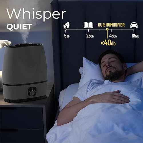 Miniatura 3 de Everlasting Comfort Humidificadores de 6 L para dormitorio, silencioso, tiempo de funcionamiento de 50 horas, sin filtro, humidificador de niebla