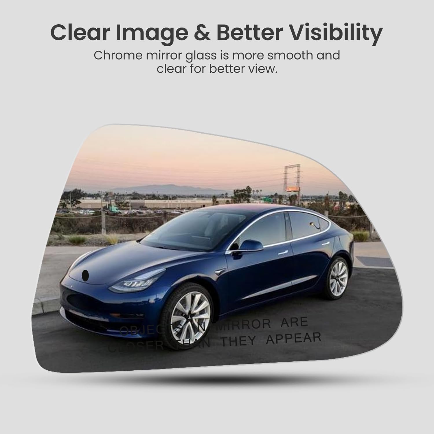 Passenger Side Mirror Replacement For Tesla Model 3 2017-2023 – Mirrors for Tesla Model 3 W/Backing Plate- Side Mirror for Tesla Model 3 Accessories