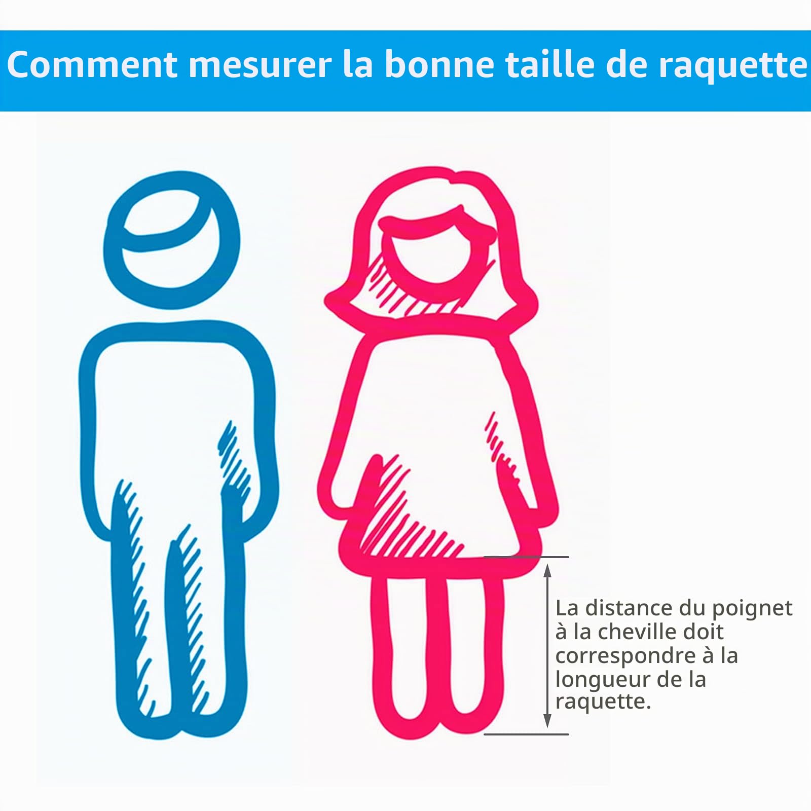 Raquette de tennis pour enfants juniors, 48/53/58/63/63 cm avec housse, convient pour les garçons et les filles débutants de 3 à 12 ans
