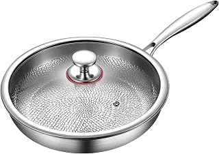 Titanium Pans for Cooking Non Stick, Fast and Even Heating, Easy to Clean, Compatible with All Cooktops (8in)