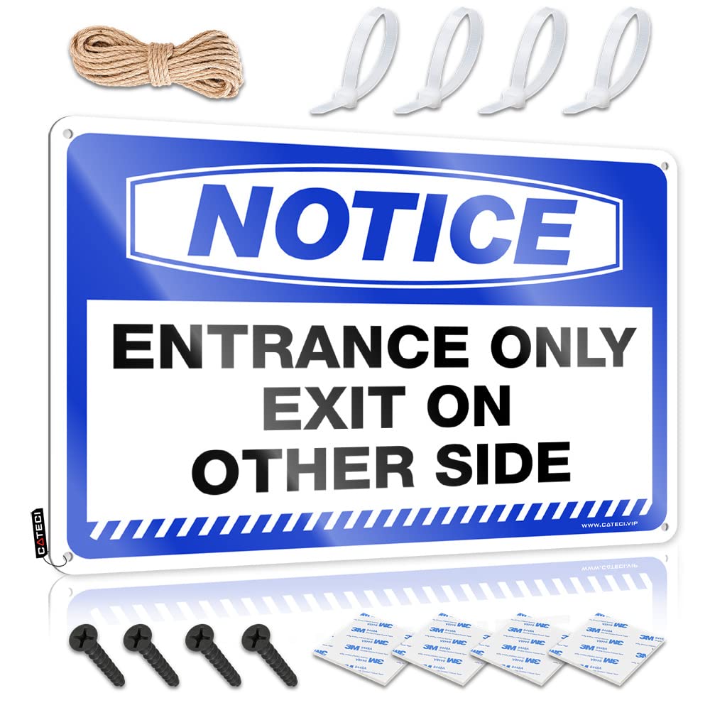HELIOFORGE Man Cave Funny Signs Notice Entrance Only Exit On Other Side Tin Sign Sign Decor Funny Signs Metal(30X40CM)