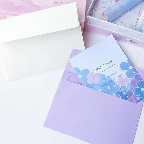 Vista 6 de Paquete de 200 sobres coloridos #10 de negocios de 4-18 x 9-12 pulgadas, sobres adhesivos estándar sobres de colores para cartas de oficina, facturas