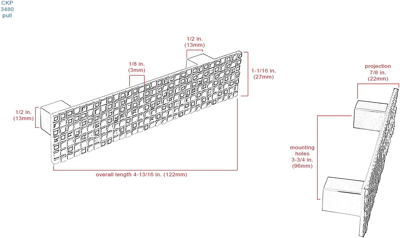 #3480-96mm CKP Brand Spectrum Pull, Chrome - 10 Pack