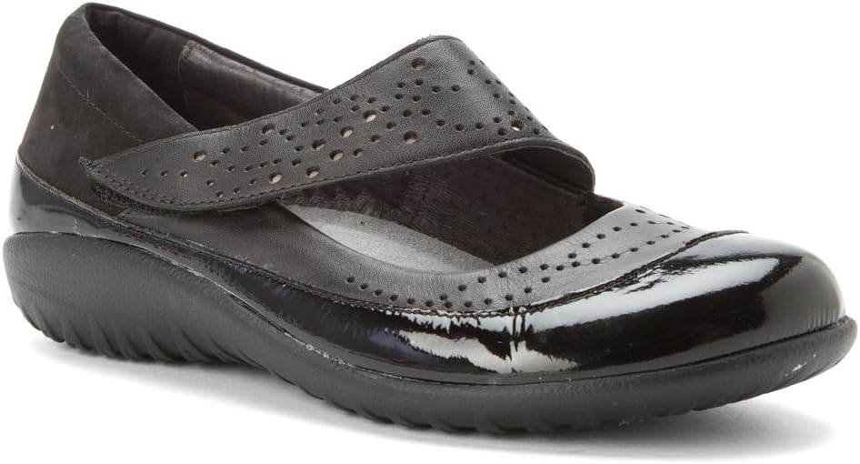 NAOT Footwear Women's Aroha Shoe Black Patent/Glass Silver Combo 5 M US