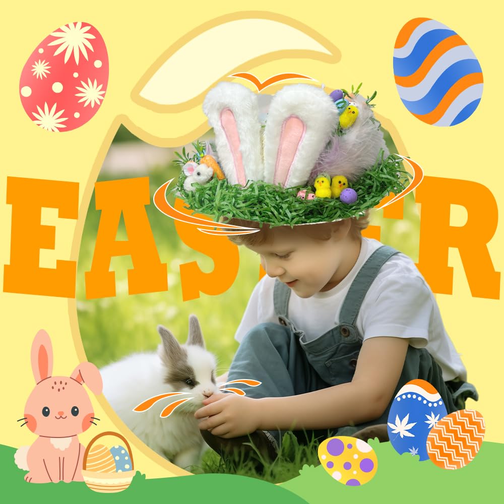 Bonnet Hat Kids Straw Hats To Decorate Custom Decorated Easter