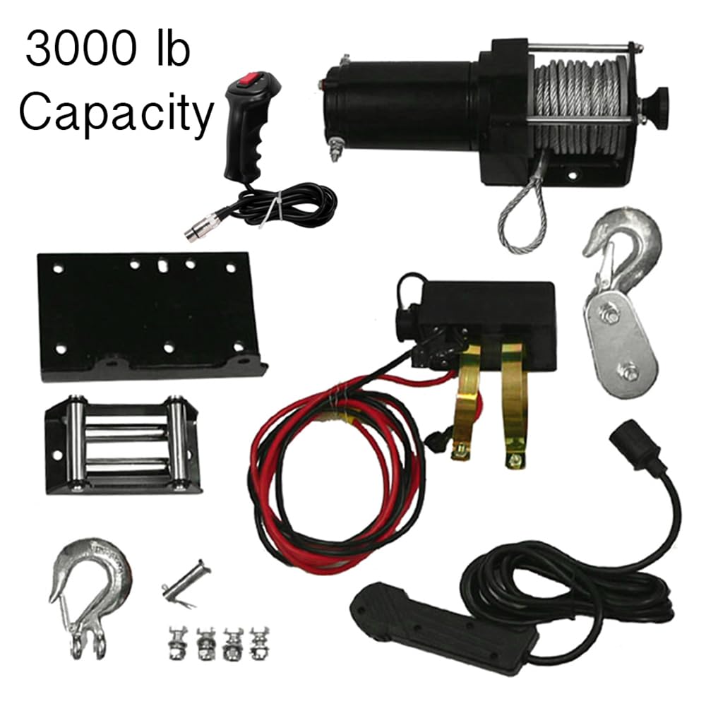 RAREELECTRICAL New Winch Motor Kit With Remote Compatible With Yamaha Honda Kawasaki Canam Bombardier Polaris Arctic Atv Utv 3000Lb Capacity By Part Numbers 10901 Win0011 Rw00701 773810901 Win2600