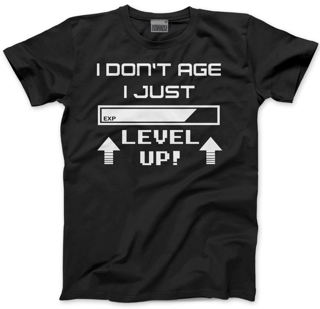 HotScamp I Don't Age I Just Level Up Kids T-Shirt - Black 12-13 Years