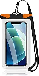 Bolsa à prova d'água, capa impermeável com cordão, bolsa seca para celular IPX8, caiaque, navio de cruzeiro, essencial (preta)