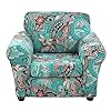 Lamberia Printed Sofa Cover High Stretch Sofa Slipcovers 2 Piece Armchair Slipcover with One Separate Cushion Cover Elastic Bottom Floral Pattern Pet FriendlyGreen Armchair