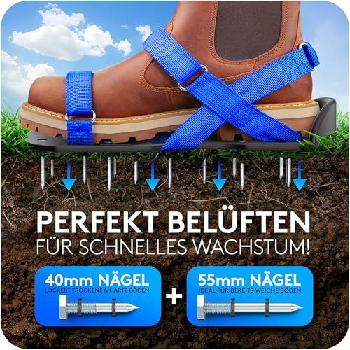 Foto von Briliantwerk® Nagelschuhe für Rasen | Rasenlüfter Schuhe | Estrichschuhe