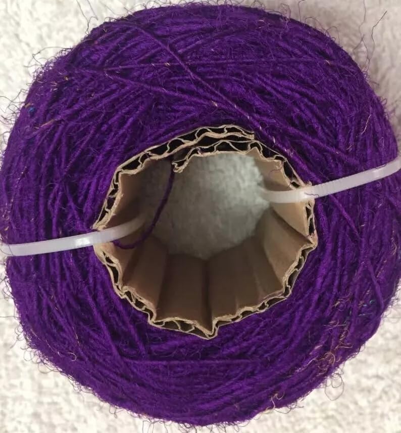 Knitsilk Regular Recycled Sari Silk Yarn - Magenta (100 Grams, 50-70 Yards) Eco-Friendly Yarn, Ideal for Knitting, Jewelry Making, Unique Craft
