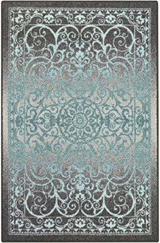 Maples Rugs Area Rug - Pelham 7 x 10 Large Area Rugs [Made in USA] for Living Room, Bedroom, and Dining Room, Grey Blue