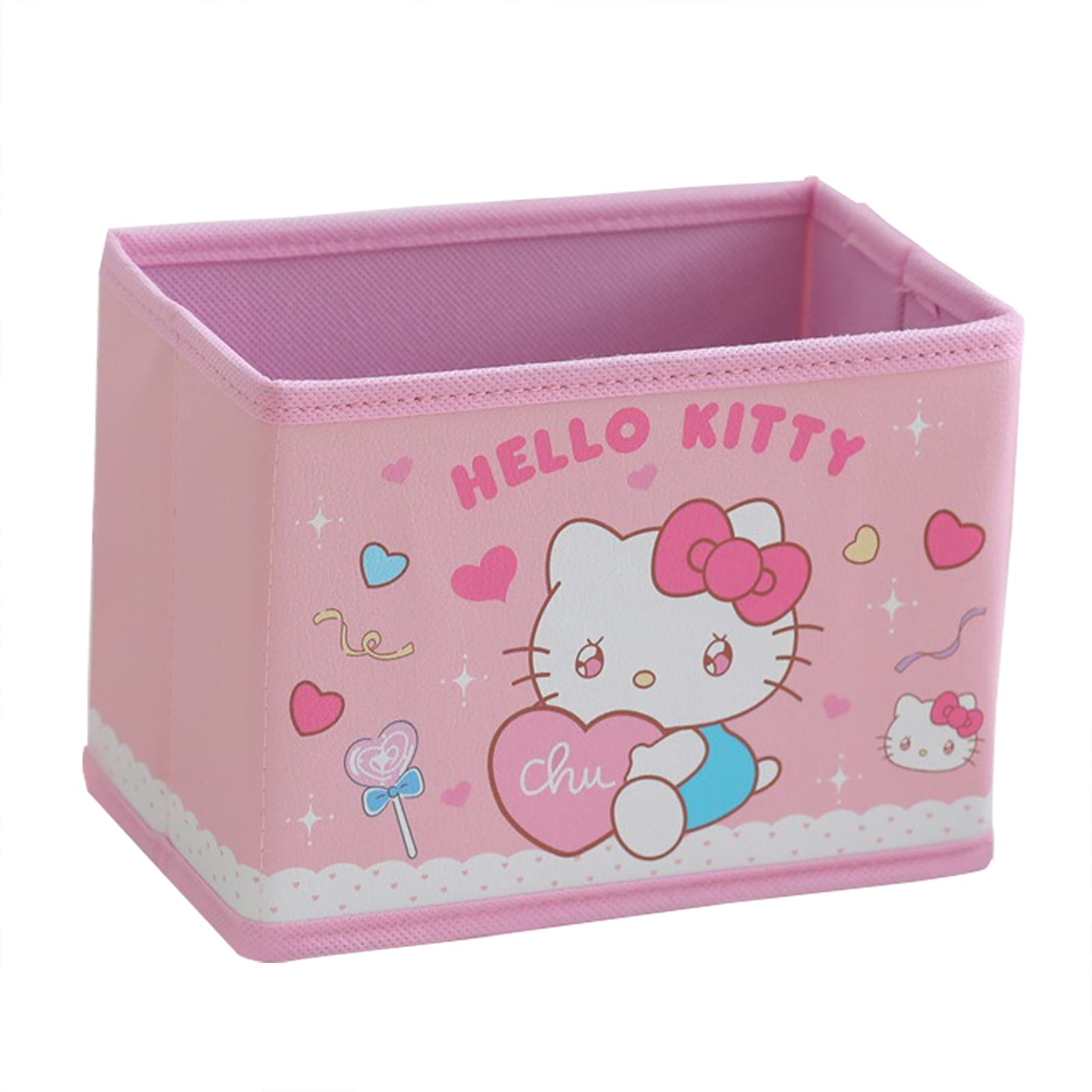 Kawaii Collapsible Storage Bin, Cute Storage Box Foldable Baskets Kawaii Office Desk Organizer Cute Room Decor